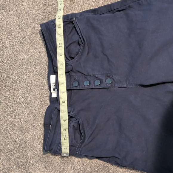 Mica Navy Blue Button Fley Wide Leg Crop Pants Size 28 - Picture 5 of 8